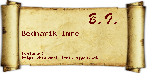 Bednarik Imre névjegykártya