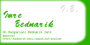 imre bednarik business card